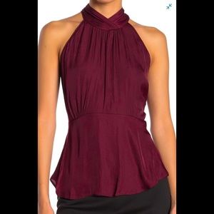 Naked Zebra 🦓 Burgundy peplum blouse